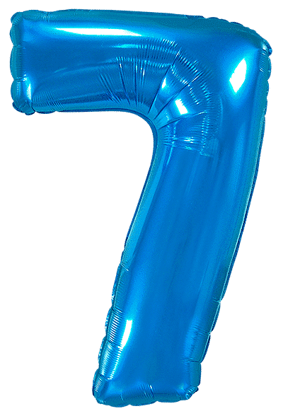 Number 7 - Blue, 40"/102cm