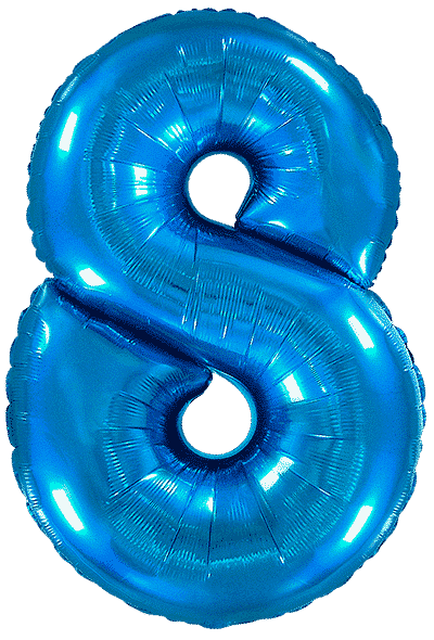 Number 8 - Blue, 40"/102cm