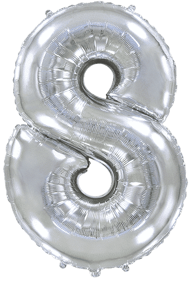 Number 8 - Silver, 40"/102cm