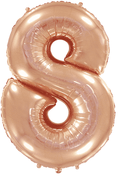 Number 8 - Rose Gold, 40"/102cm