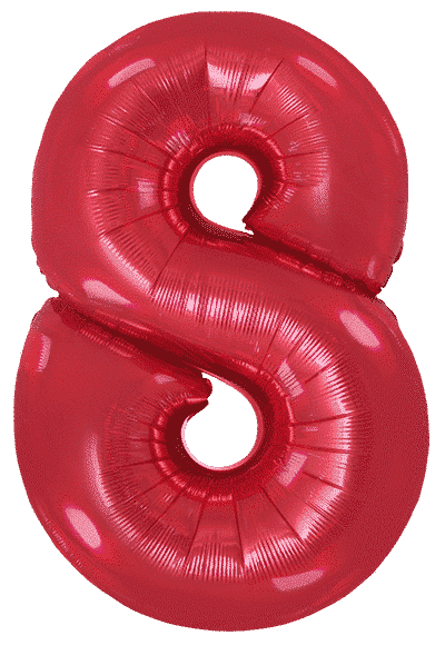 Number 8 - Red, 40"/102cm