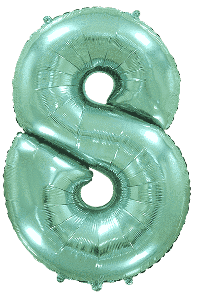 Number 8 - Turquoise, 40"/102cm