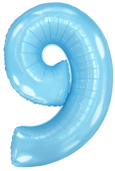 Number 9 - Pastel Blue, 40"/102cm