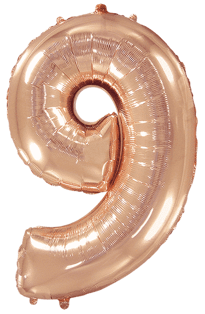 Number 9 - Rose Gold, 40"/102cm