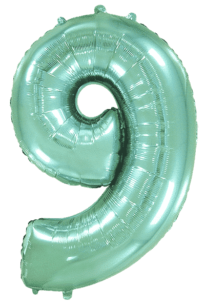 Number 9 - Turquoise, 40"/102cm