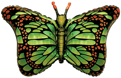 Royal Butterfly - 22"/56cm.h x 38"/97cm.w, Green