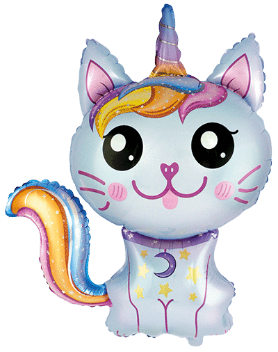 Caticorn - 35"/88cm.h x 29"/73cm.w, Blue
