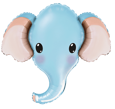 Elephant Head - Blue, 32"/81cm.h x 39"/99cm.w