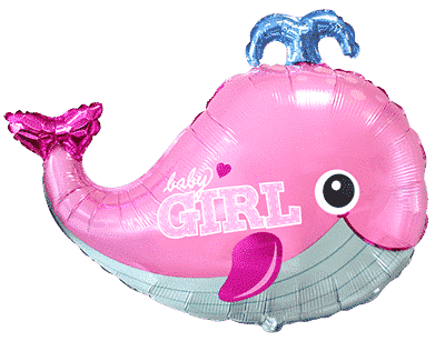 Baby Whale Girl - 26"/66cm.h x 34"/86cm.w