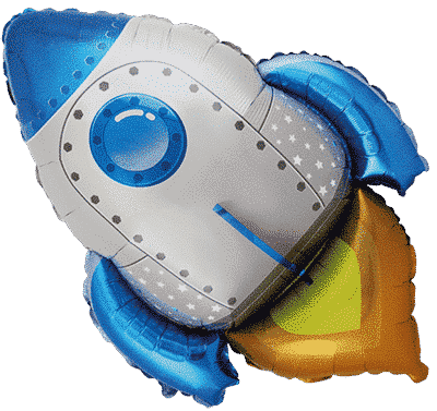 Rocket - 30"/76cm.h x 24"/60cm.w, Blue