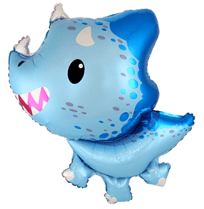 Baby Triceratops - Blue, 32"/82cm.h x 30"/76cm.w