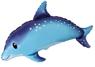 Cute Dolphin - 27"/70cm.h x 38"/96cm.w, Blue