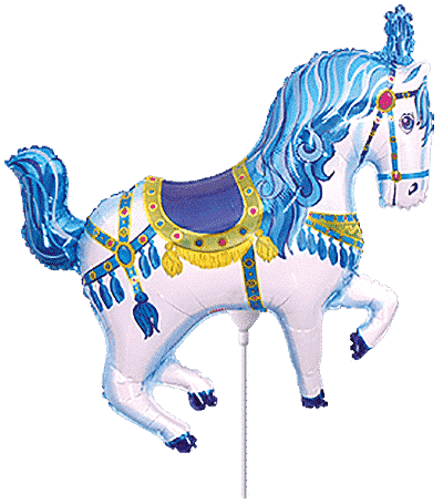 Horse Circus mini - Mini 13"/34cm.h x 15"/37cm.w, Blue
