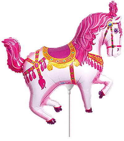 Horse Circus mini - Mini 13"/34cm.h x 15"/37cm.w, Fuchsia