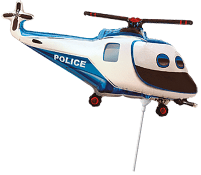 Police Helicopter - Mini 10"/25cm.h x 17"/43cm.w