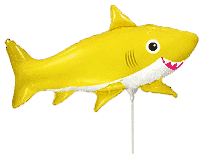 Happy Shark - Mini 11"/28cm.h x 16"/40cm.w, Yellow