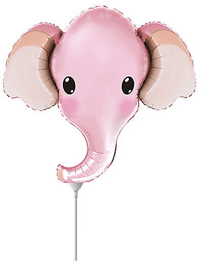 Elephant Head - Pink, Mini 9"/24cm.h x 12"/30cm.w