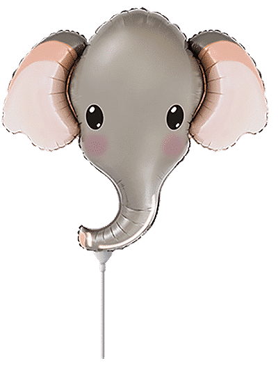 Elephant Head - Grey, Mini 9"/24cm.h x 12"/30cm.w