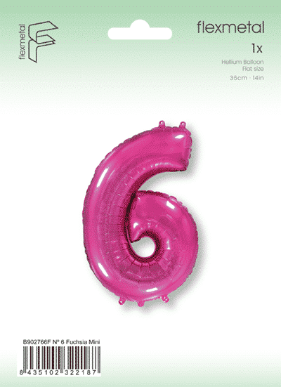 Number 6 Mini - Fuchsia, Single Pack