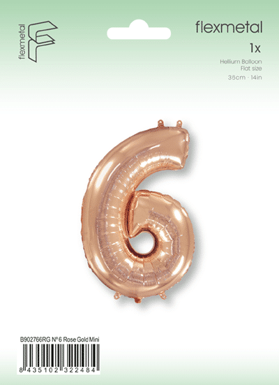 Number 6 Mini - Rose Gold, Single Pack