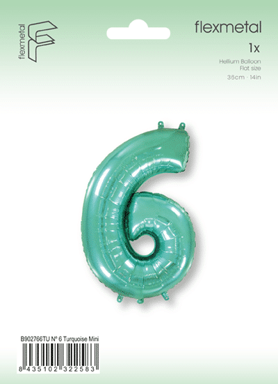 Number 6 Mini - Turquoise, Single Pack
