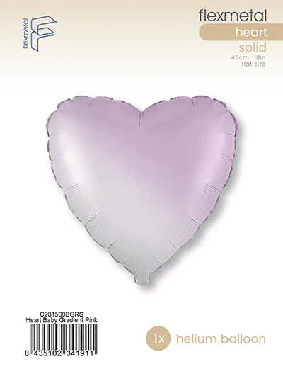 Heart - Single Pack, Baby Gradient Pink