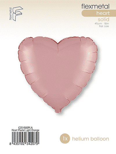 Heart - Single Pack, Pastel Light Orange