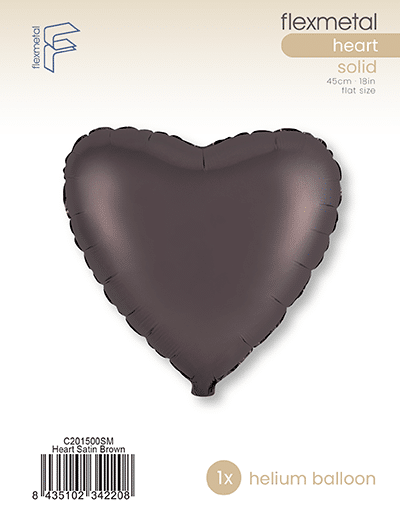Heart - Single Pack, Satin Brown