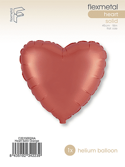 Heart - Single Pack, Satin Orange