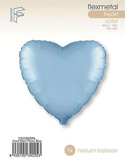 Heart - Single Pack, Satin Pastel Blue