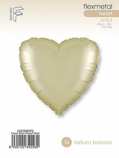 Heart - Single Pack, Satin Pastel Gold