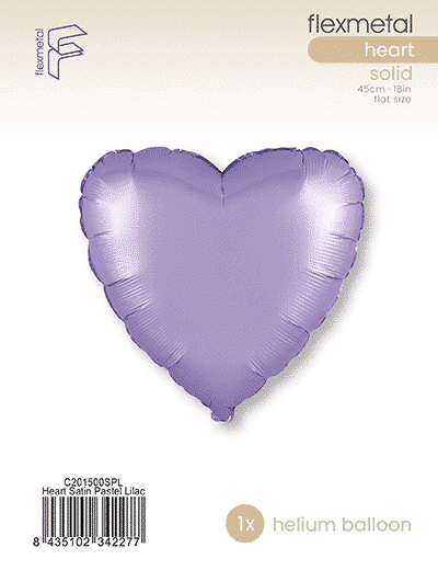 Heart - Single Pack, Satin Pastel Lilac