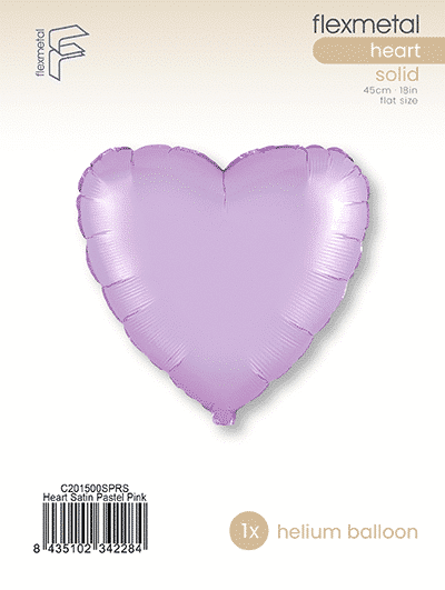 Heart - Single Pack, Satin Pastel Pink