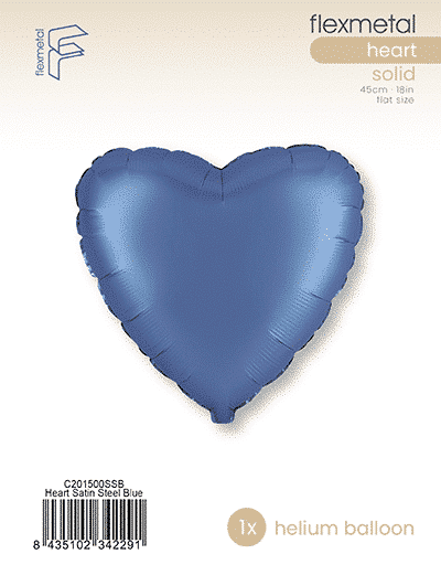 Heart - Single Pack, Satin Steel Blue