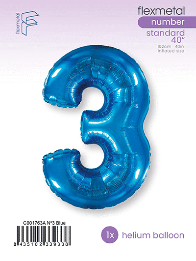 Number 3 - Blue, Single Pack