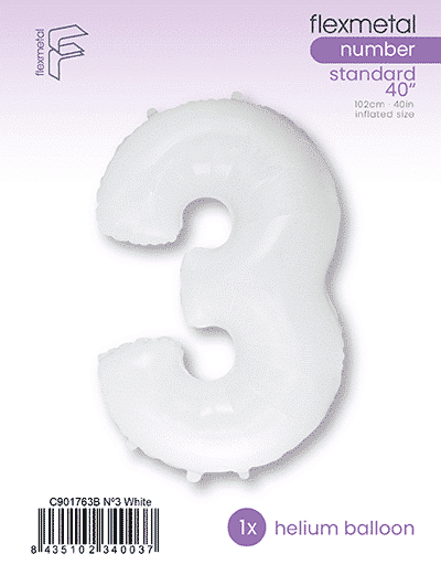 Number 3 - White, Single Pack