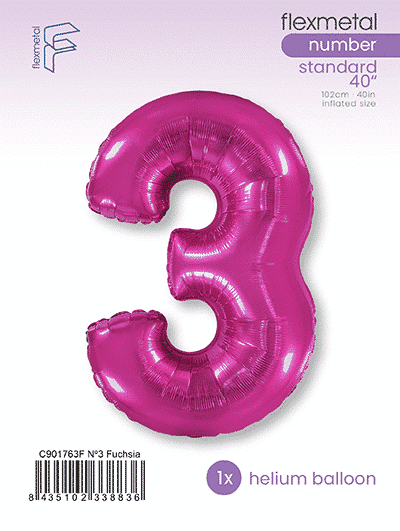 Number 3 - Fuchsia, Single Pack
