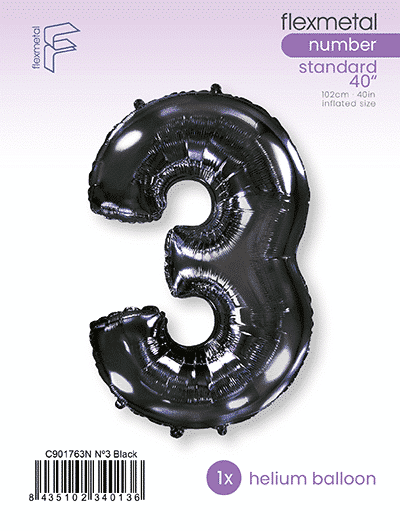 Number 3 - Black, Single Pack
