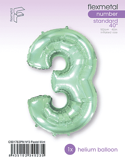 Number 3 - Pastel Mint, Single Pack