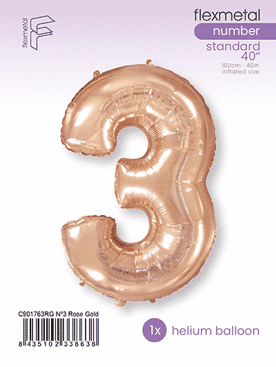 Number 3 - Rose Gold, Single Pack