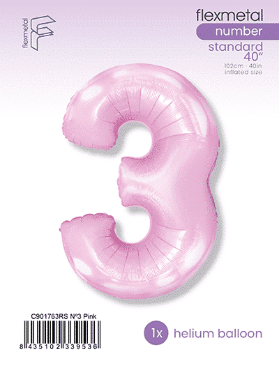 Number 3 - Pink, Single Pack