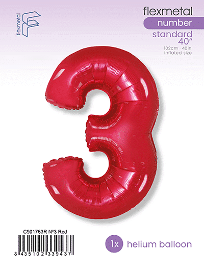 Number 3 - Red, Single Pack