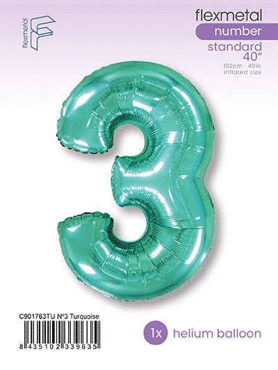 Number 3 - Turquoise, Single Pack