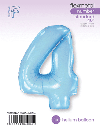 Number 4 - Pastel Blue, Single Pack