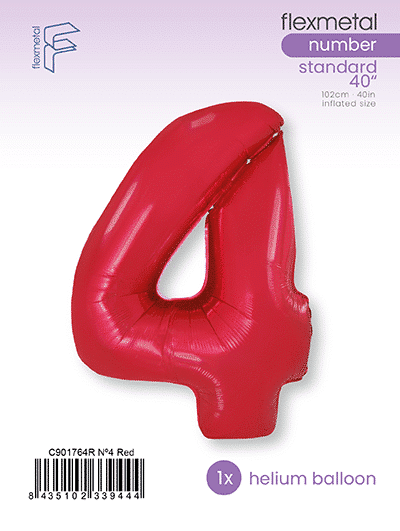Number 4 - Red, Single Pack