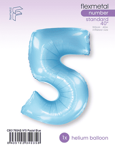 Number 5 - Pastel Blue, Single Pack