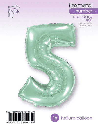 Number 5 - Pastel Mint, Single Pack