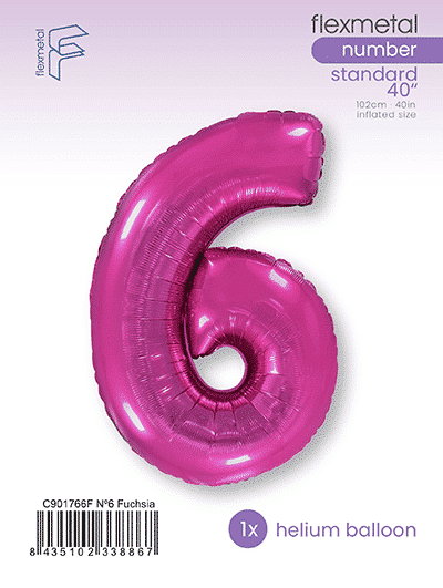 Number 6 - Fuchsia, Single Pack