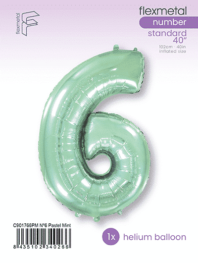 Number 6 - Pastel Mint, Single Pack