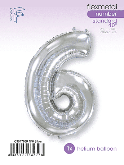 Number 6 - Silver, Single Pack
